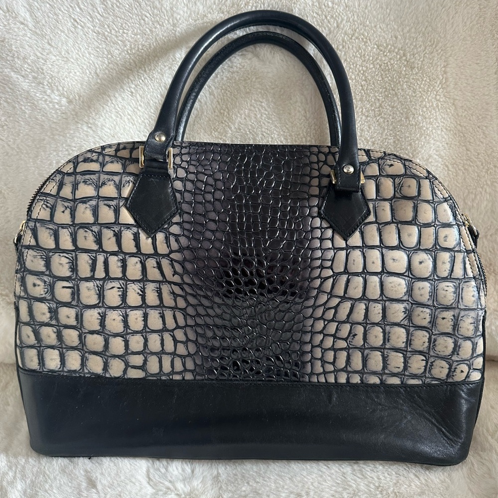 Auth Vanity Firenze Crocodile Leather Satchel bought and made in Italy 🇮🇹 | EUC